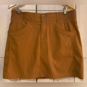 Title Nine Clamber Hiking  Skort Size 12 Sahara Stretch Pockets Elastic Waist
